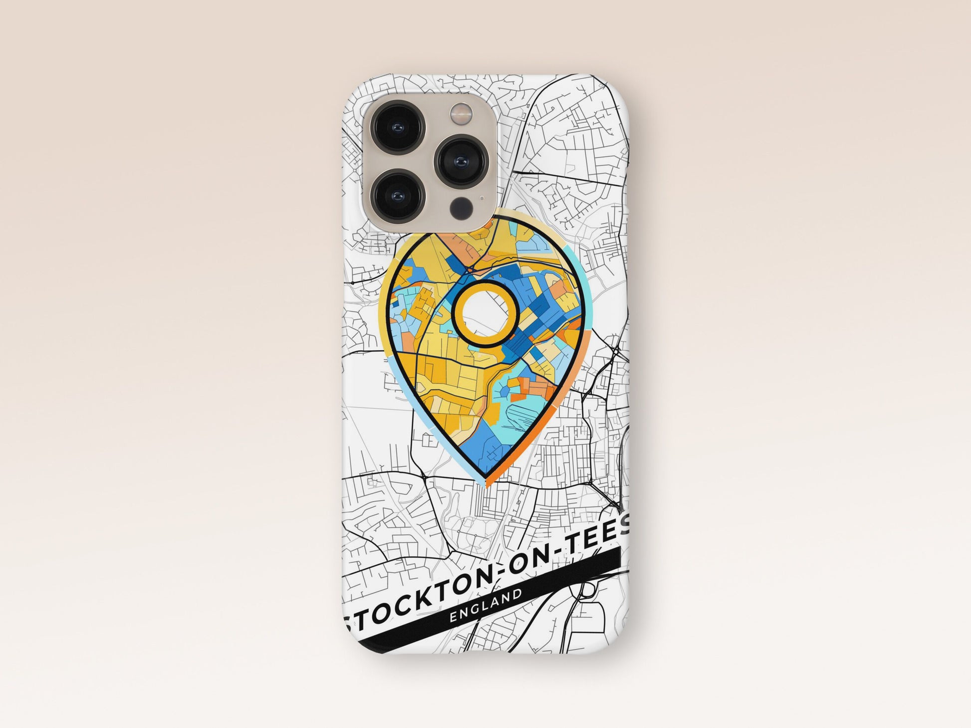 Stockton-On-Tees England slim phone case with colorful icon 1