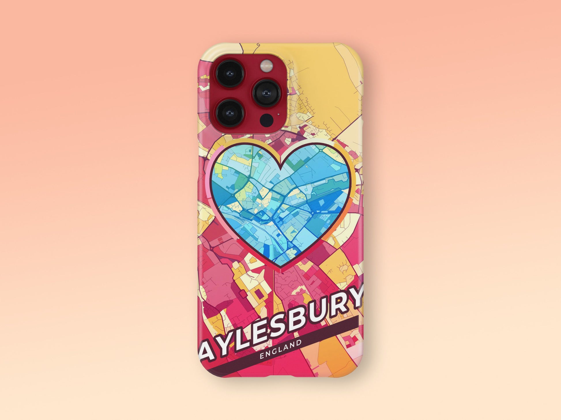 Aylesbury England slim phone case with colorful icon. Birthday, wedding or housewarming gift. Couple match cases. 2