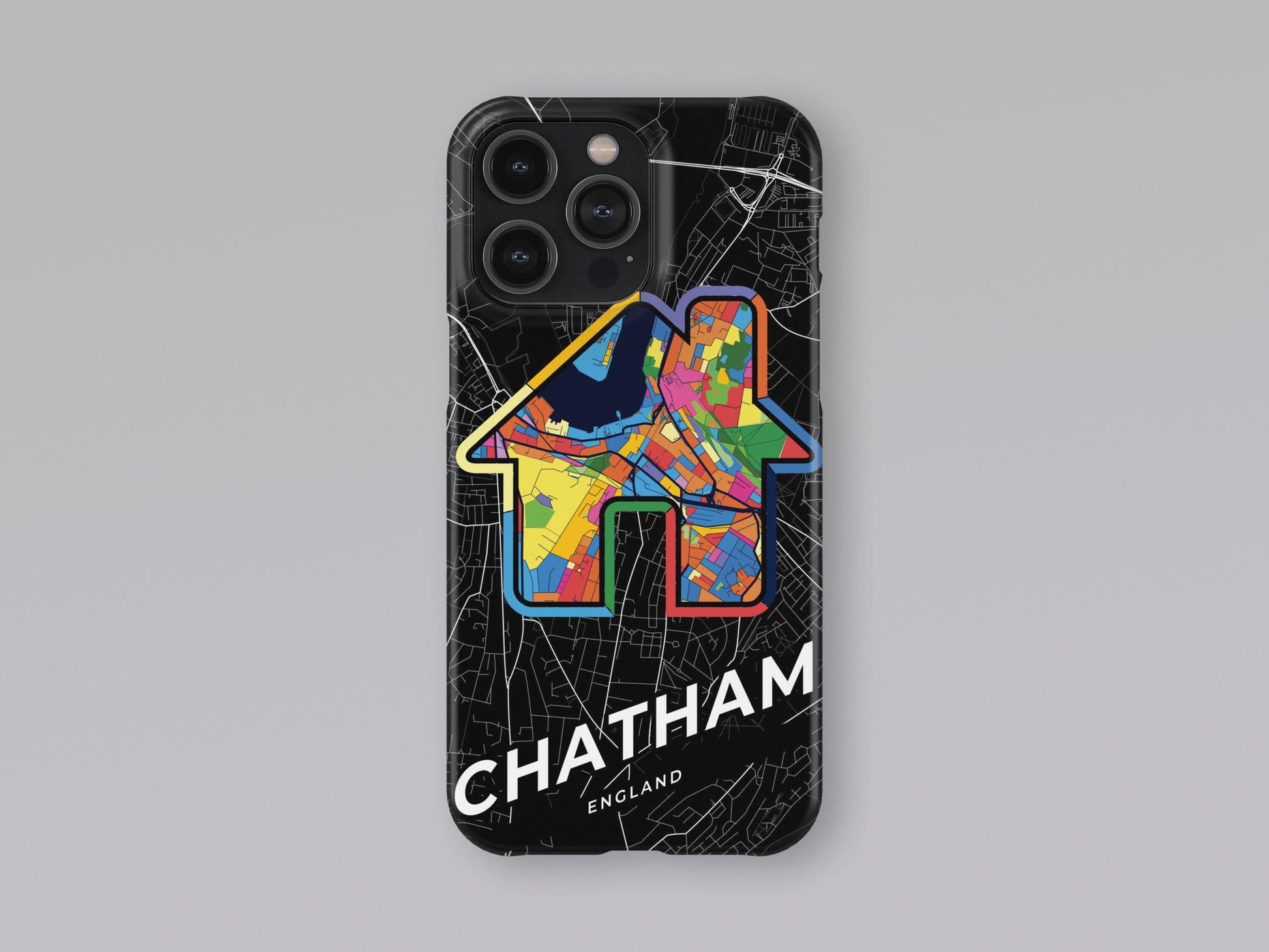 Chatham England slim phone case with colorful icon. Birthday, wedding or housewarming gift. Couple match cases. 3