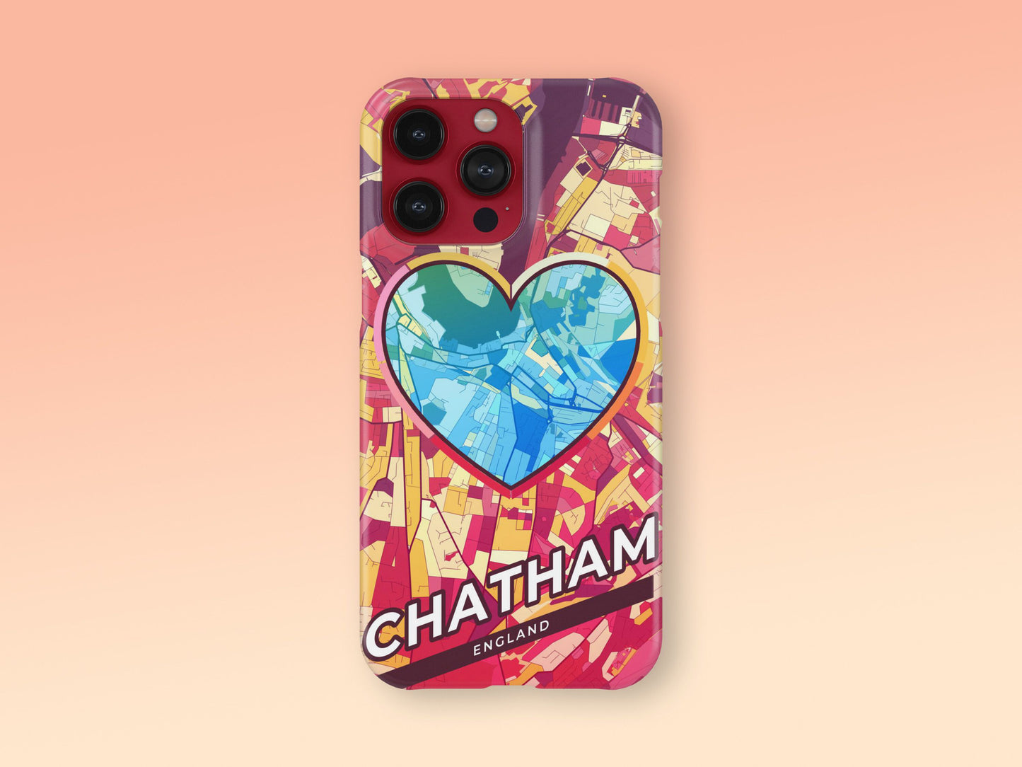 Chatham England slim phone case with colorful icon. Birthday, wedding or housewarming gift. Couple match cases. 2