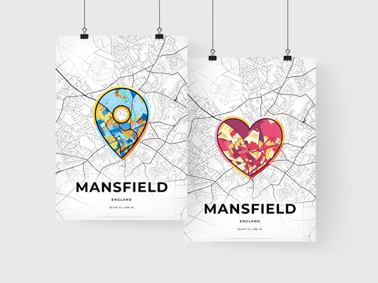 Mansfield England art print for couples