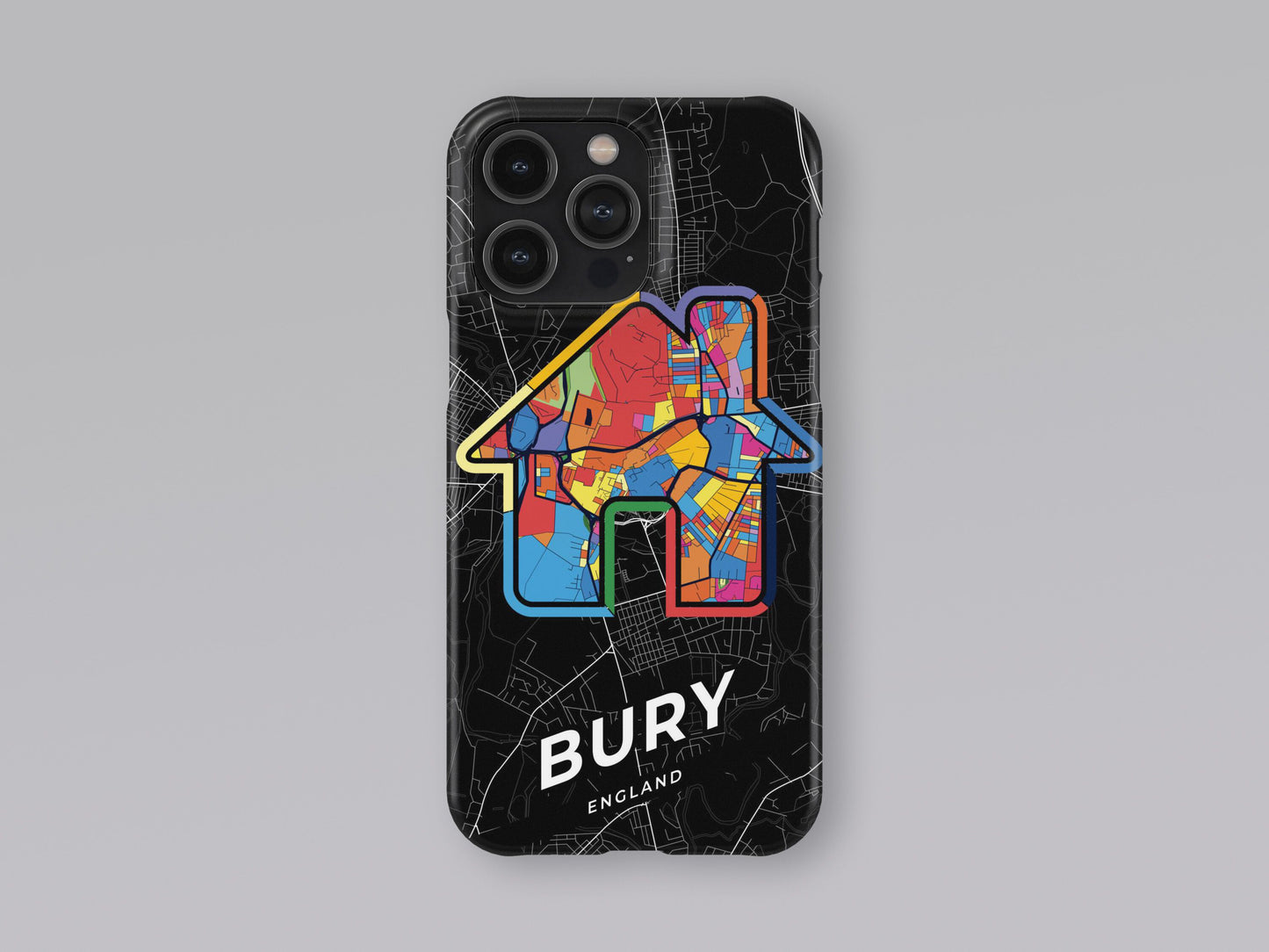 Bury England slim phone case with colorful icon. Birthday, wedding or housewarming gift. Couple match cases. 3