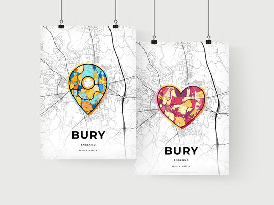 Bury England art print for couples
