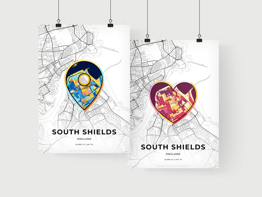 South Shields England art print for couples