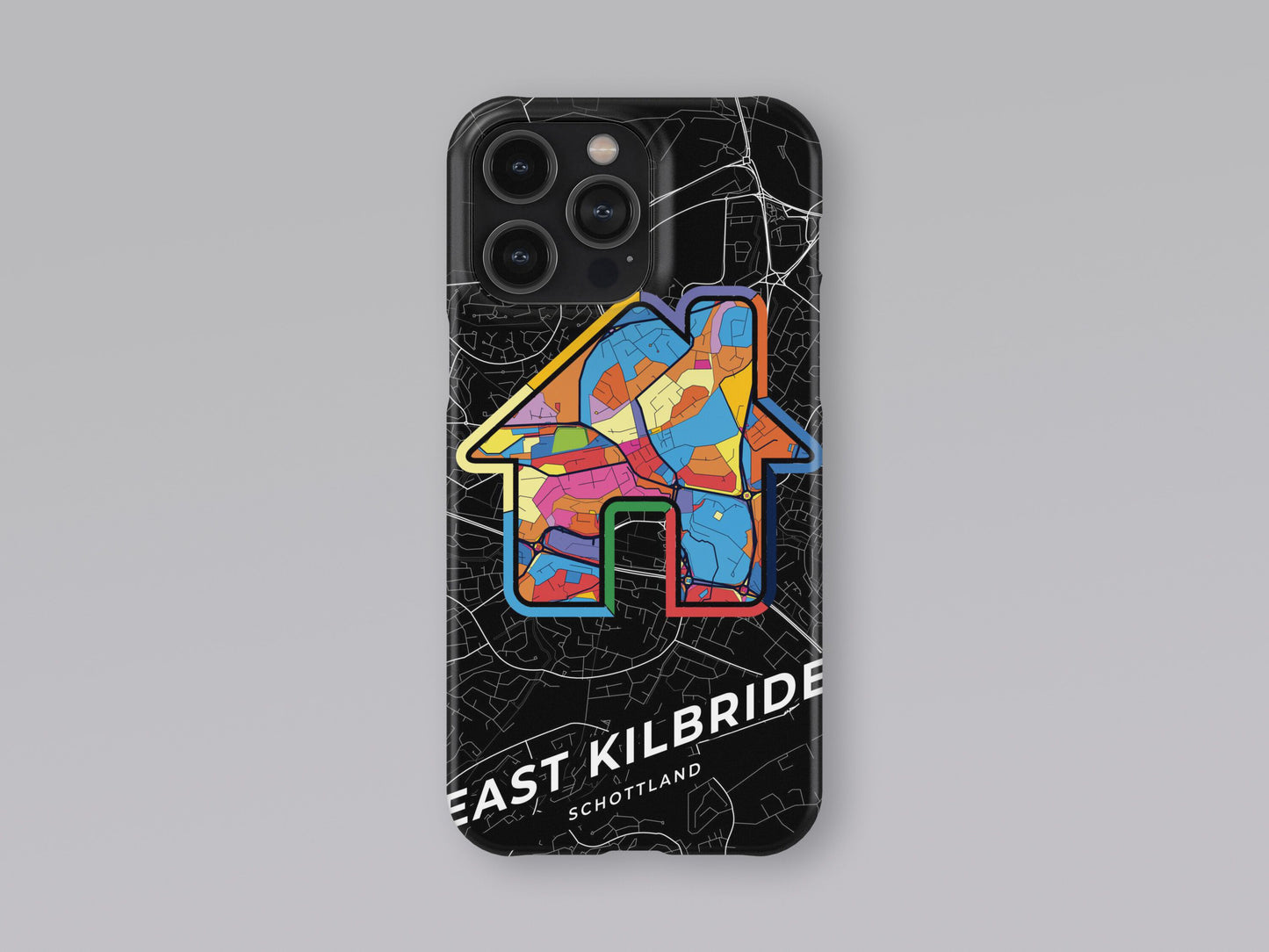 East Kilbride Scotland slim phone case with colorful icon. Birthday, wedding or housewarming gift. Couple match cases. 3