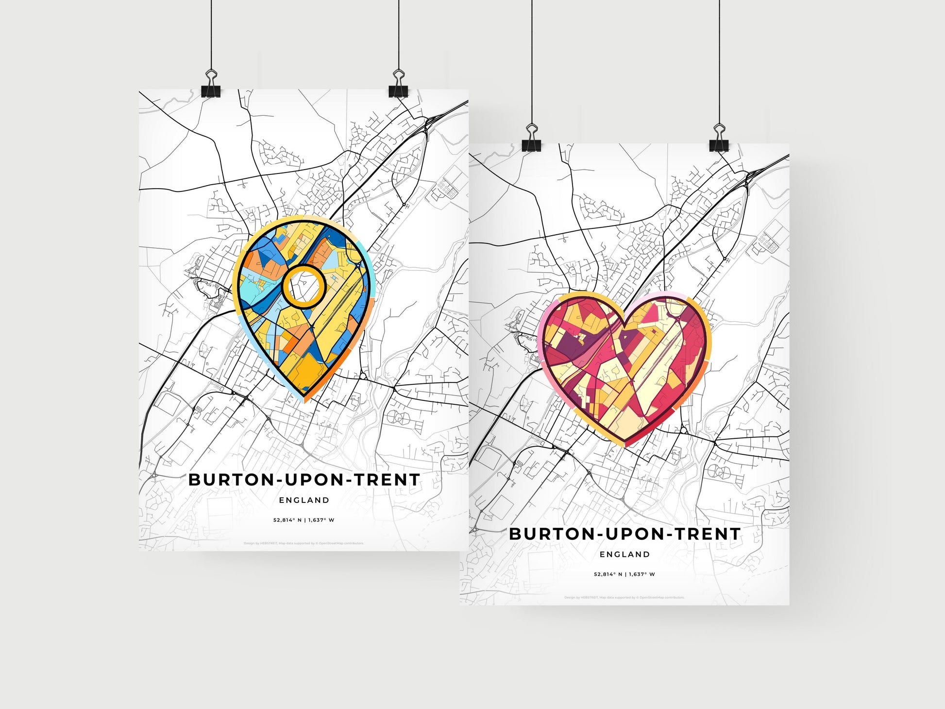 Burton-Upon-Trent England art print for couples
