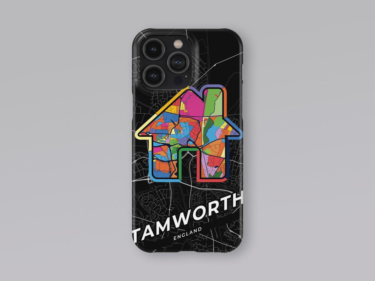 Tamworth England slim phone case with colorful icon 3