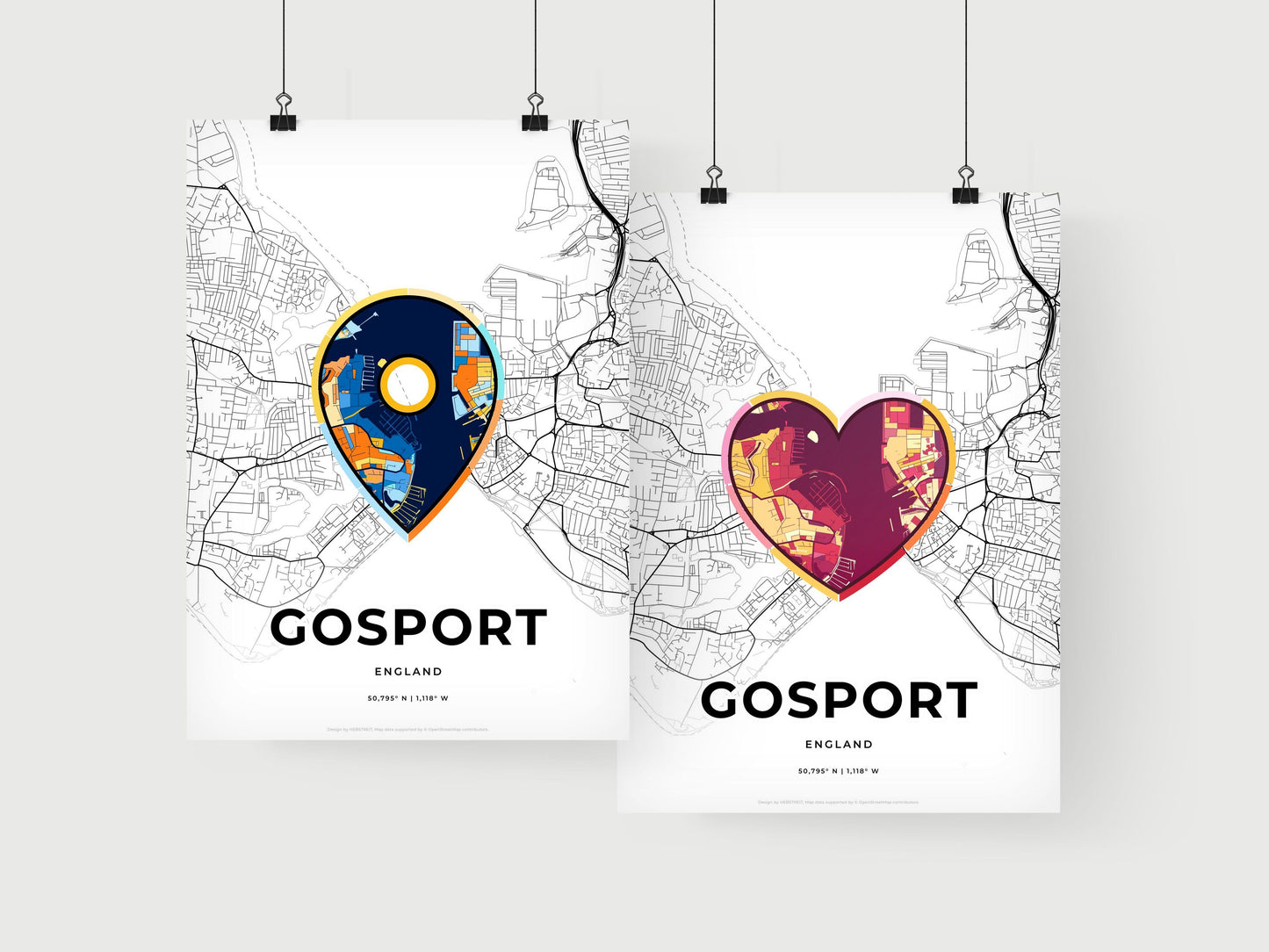 Gosport England art print for couples