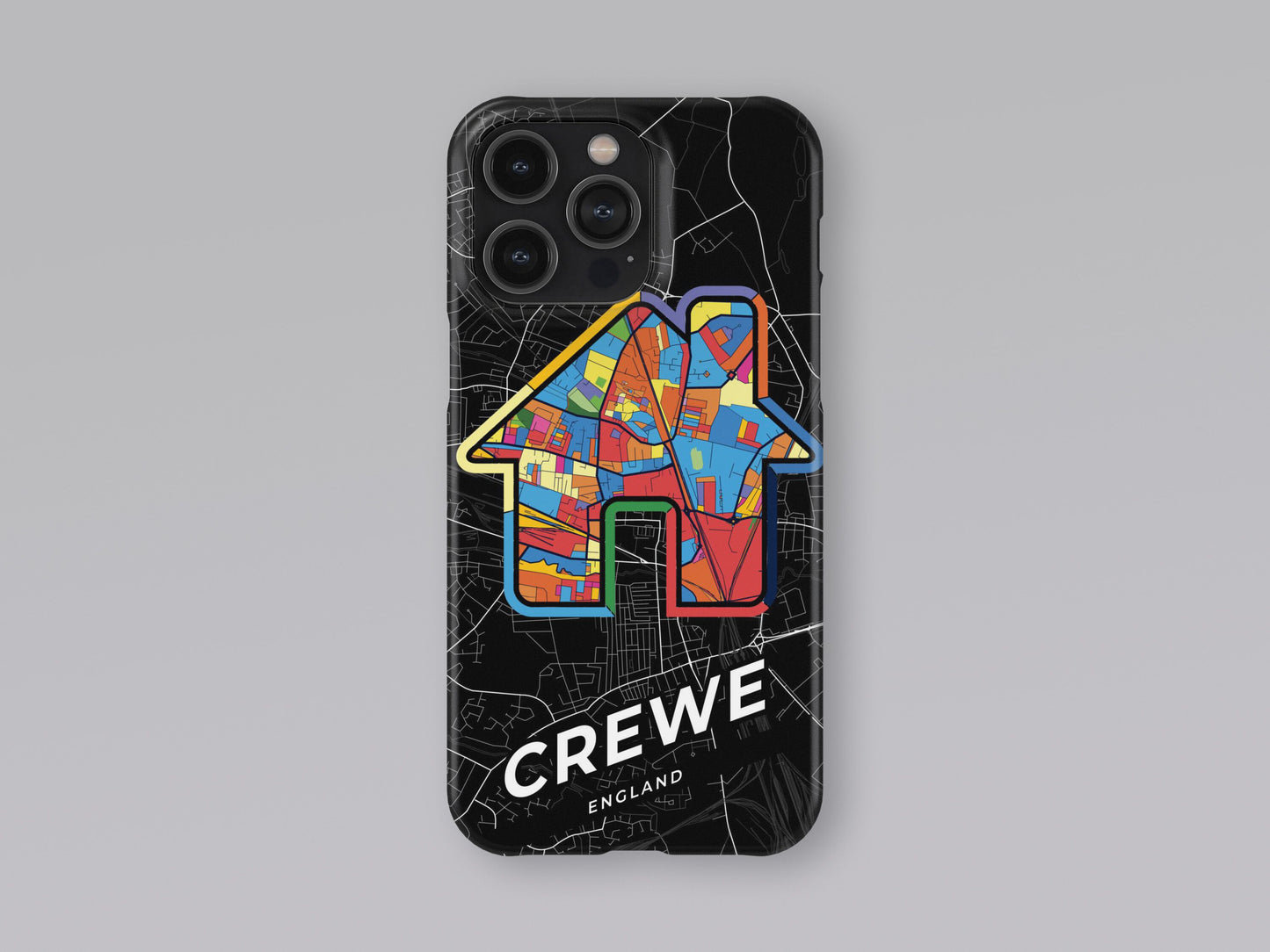 Crewe England slim phone case with colorful icon. Birthday, wedding or housewarming gift. Couple match cases. 3