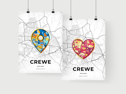 Crewe England art print for couples