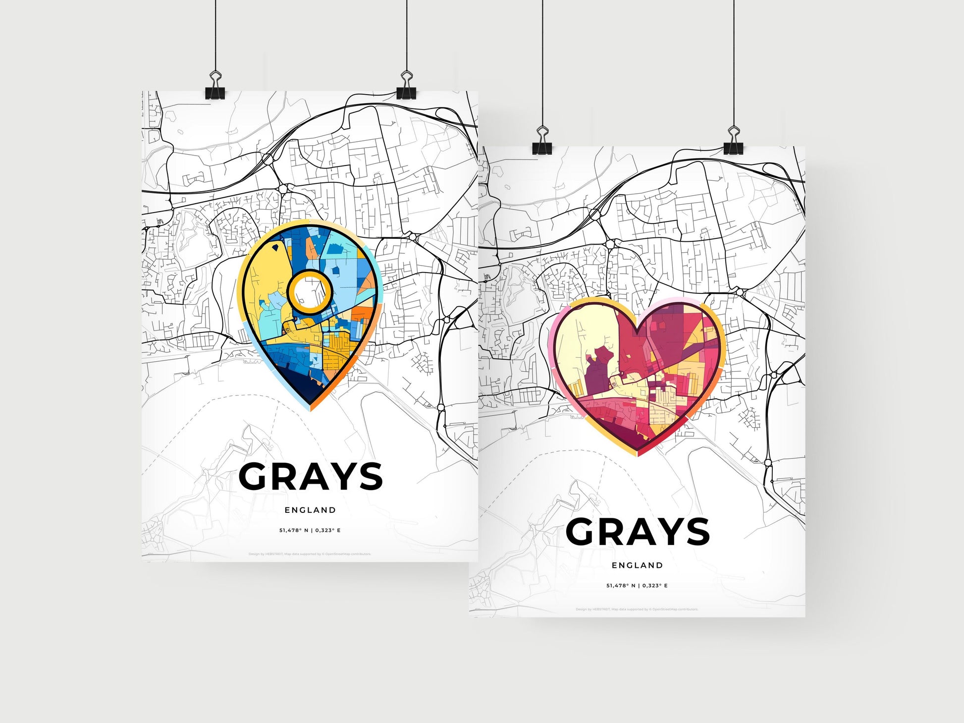 Grays England art print for couples