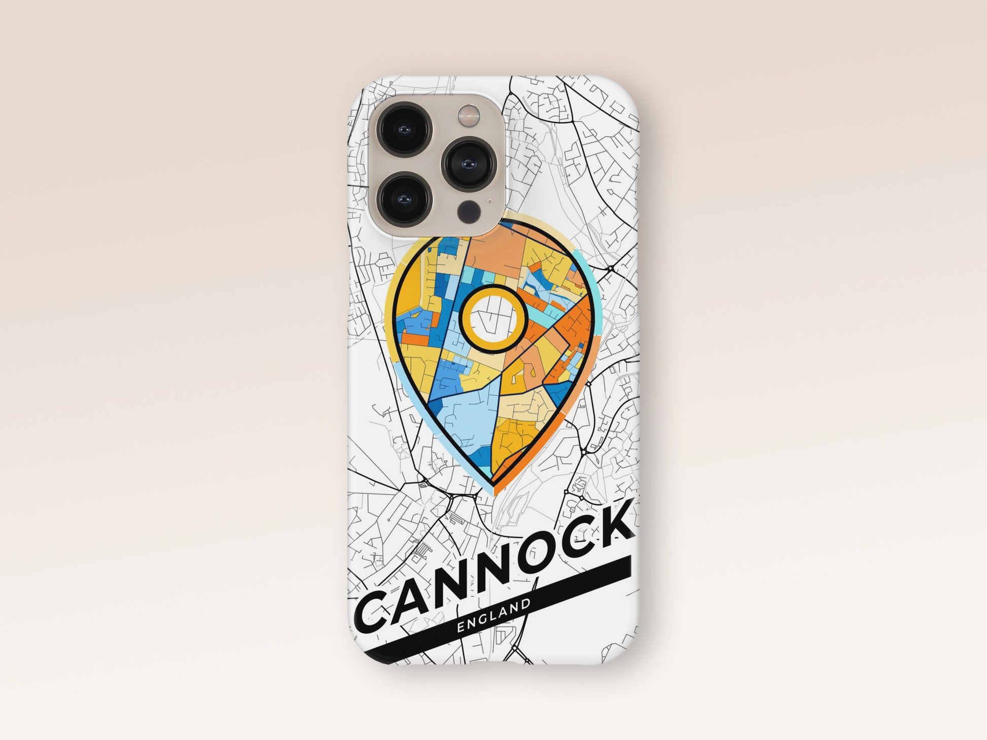 Cannock England slim phone case with colorful icon. Birthday, wedding or housewarming gift. Couple match cases. 1