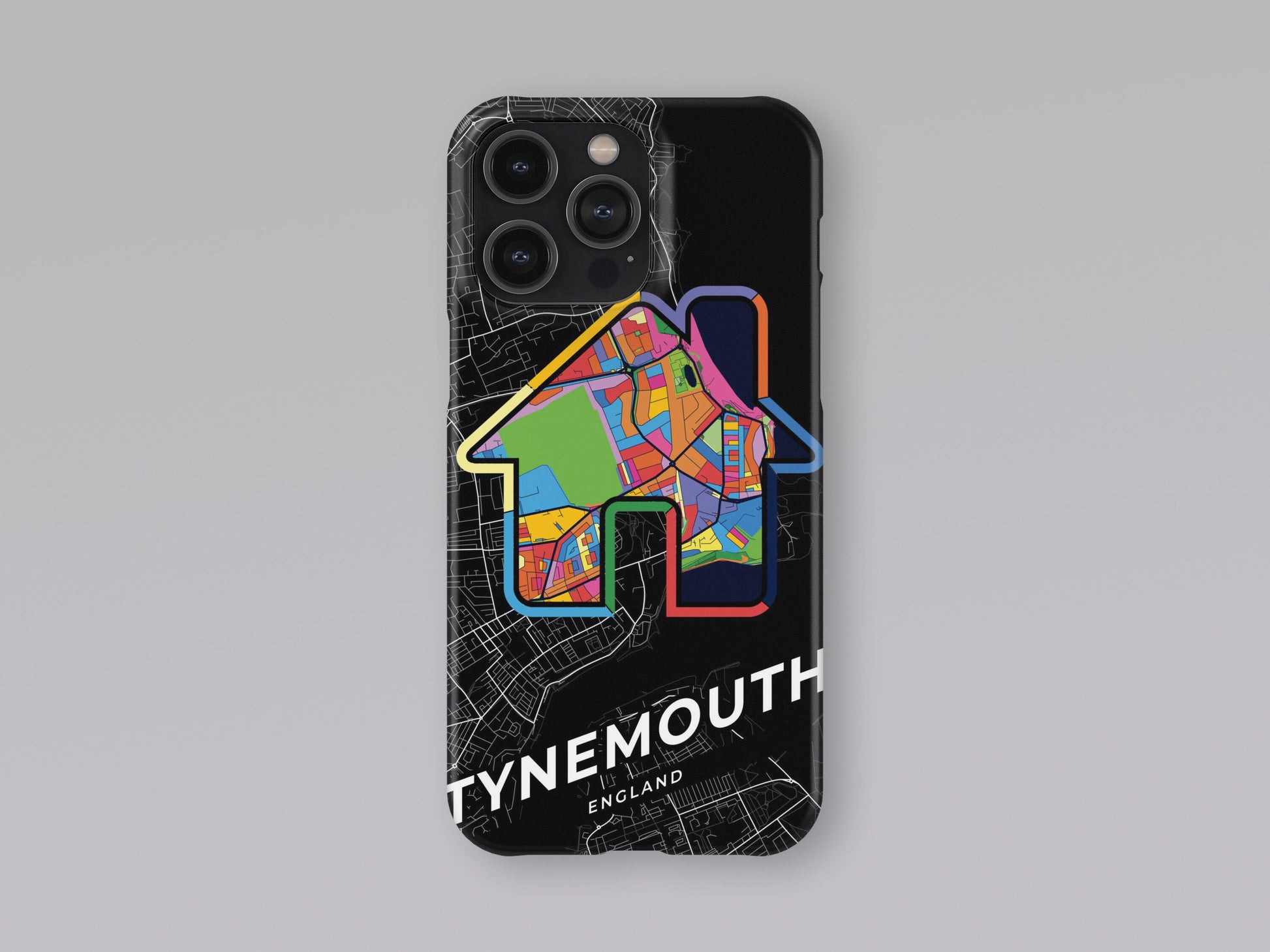 Tynemouth England slim phone case with colorful icon 3