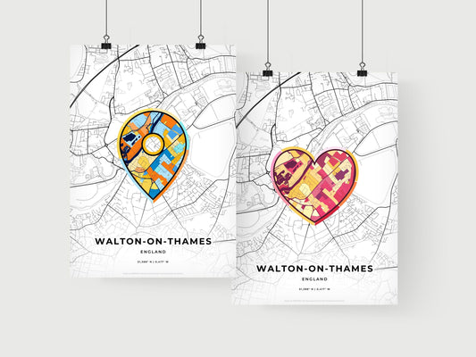 Walton-On-Thames England art print for couples