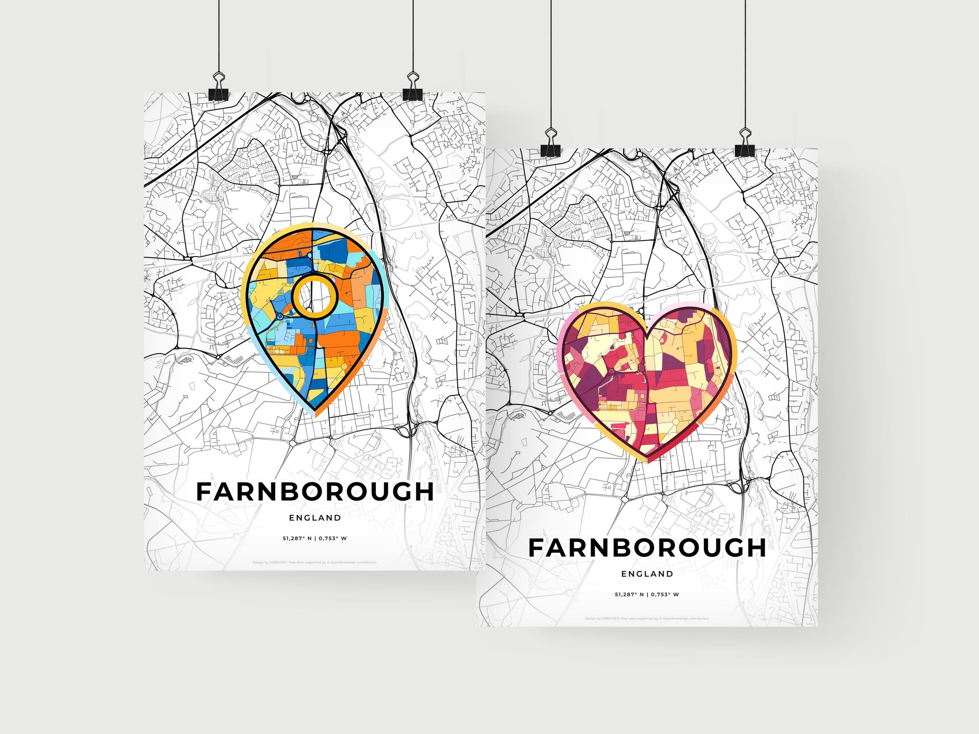 Farnborough England art print for couples