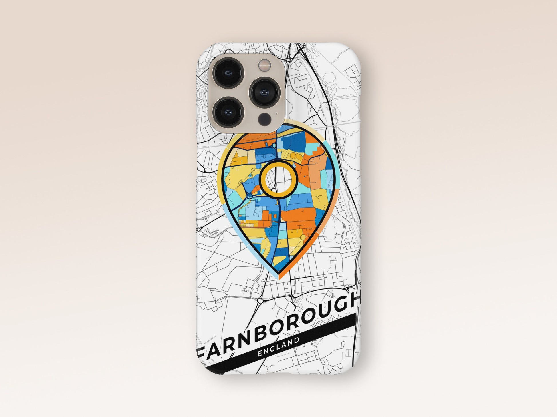 Farnborough England slim phone case with colorful icon. Birthday, wedding or housewarming gift. Couple match cases. 1