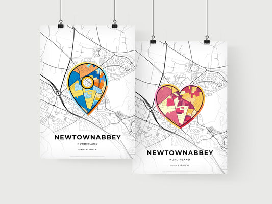 Newtownabbey Northern Ireland art print for couples