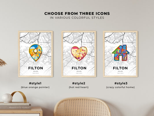 Filton England maps with colorful icons