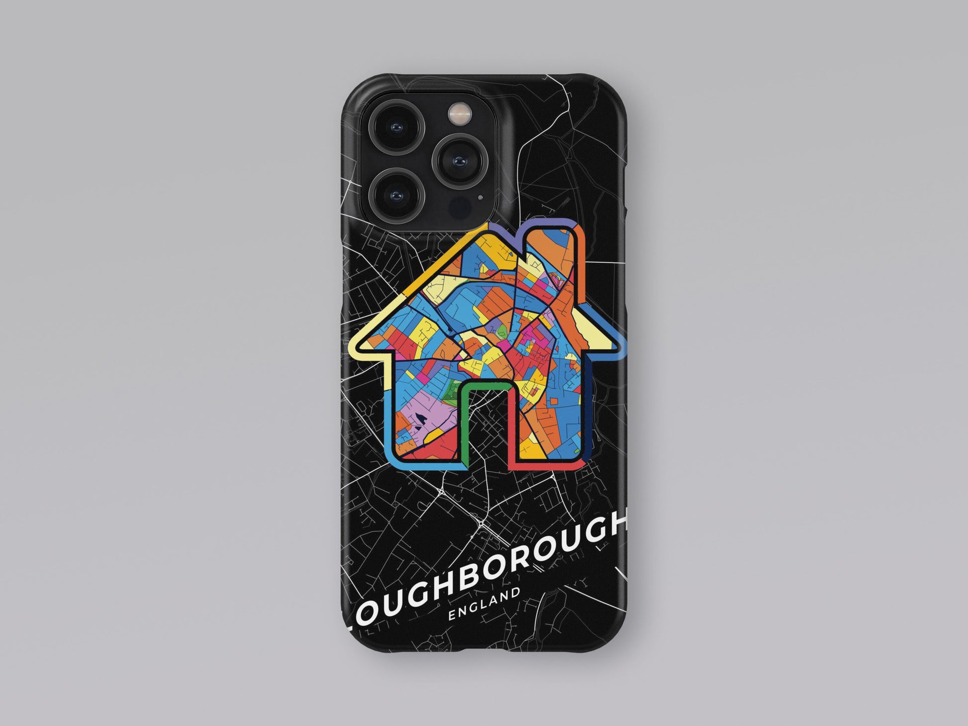 Loughborough England slim phone case with colorful icon. Birthday, wedding or housewarming gift. Couple match cases. 3