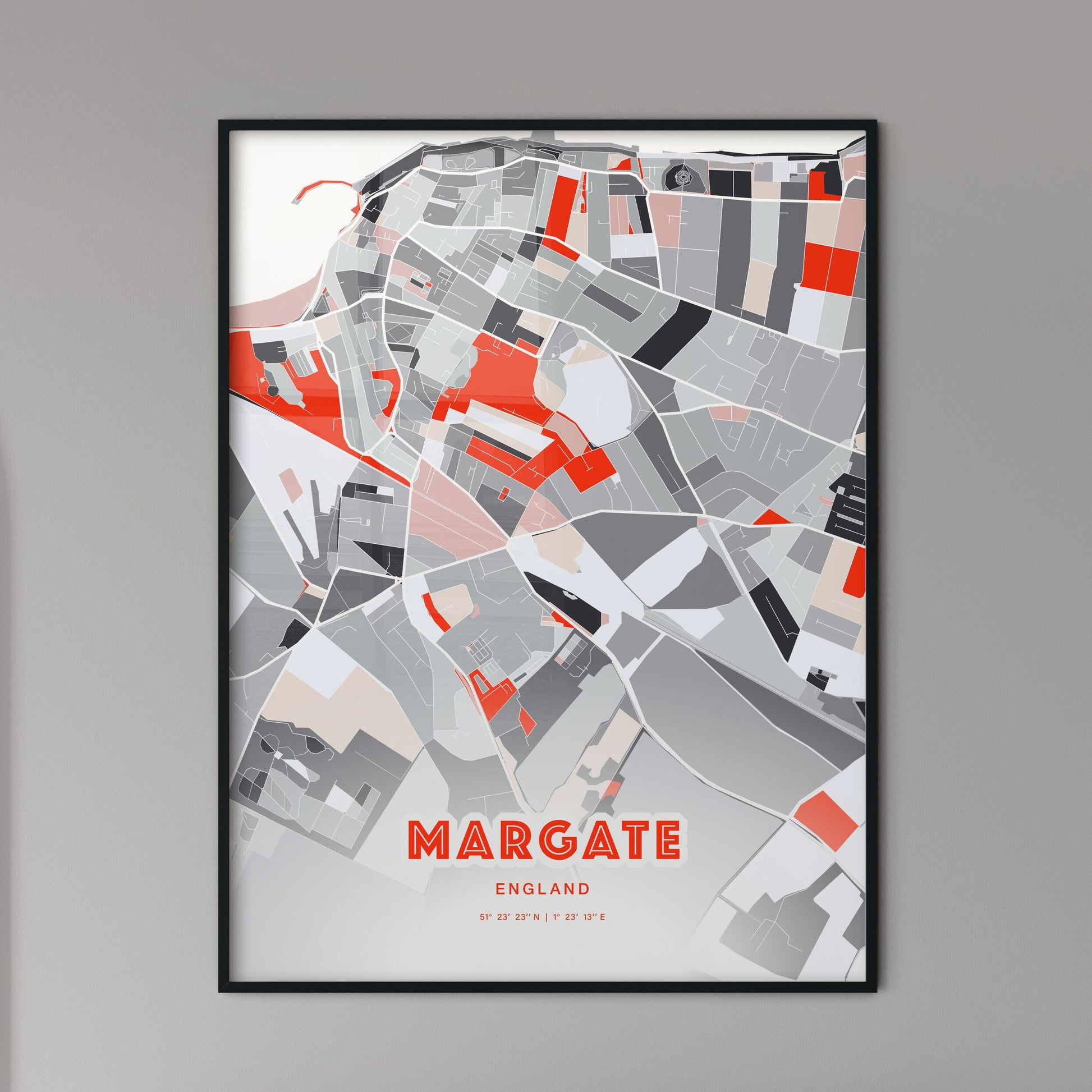 Colorful MARGATE ENGLAND Fine Art Map Modern