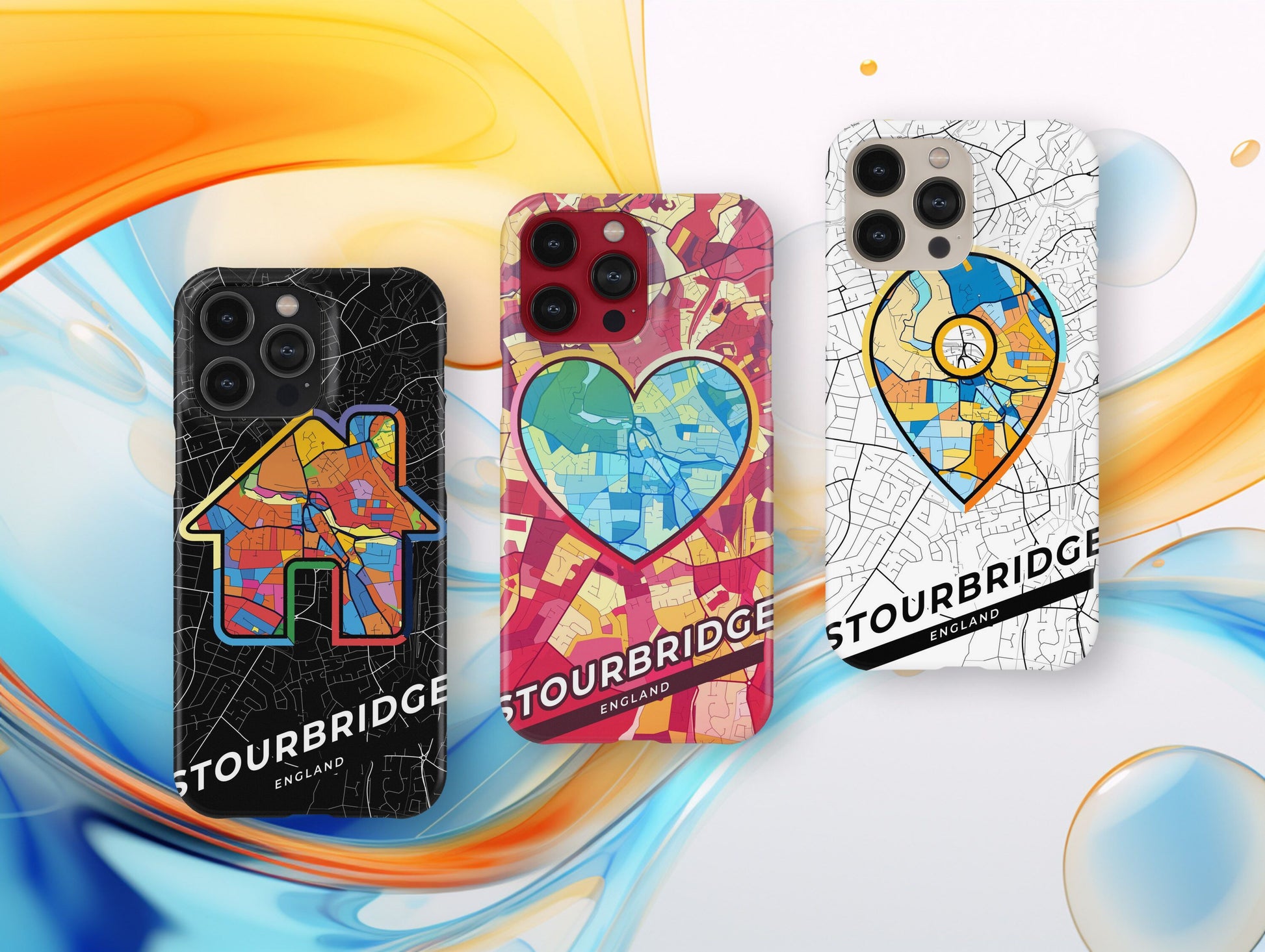 Stourbridge England slim phone case with colorful icon