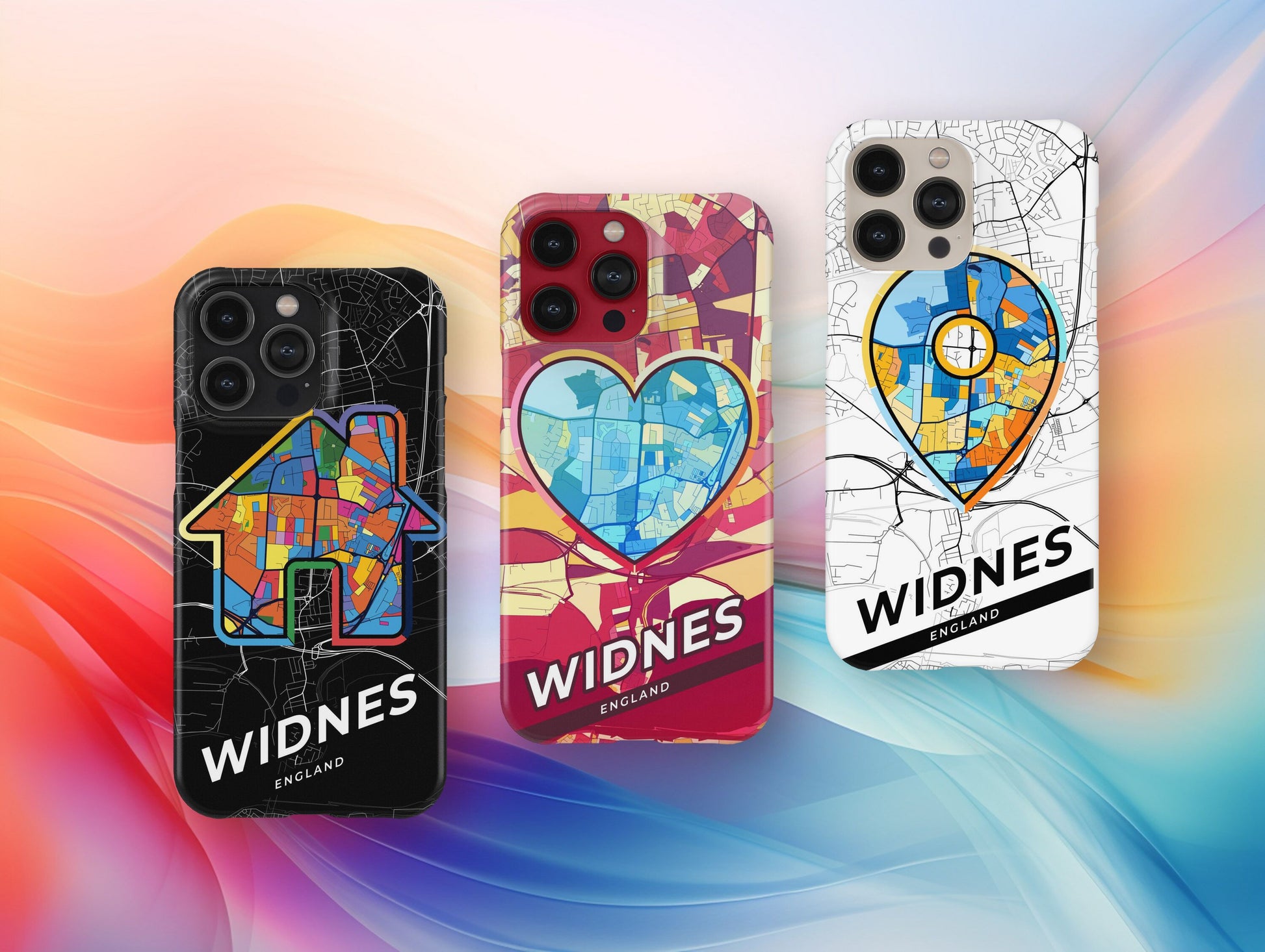 Widnes England slim phone case with colorful icon