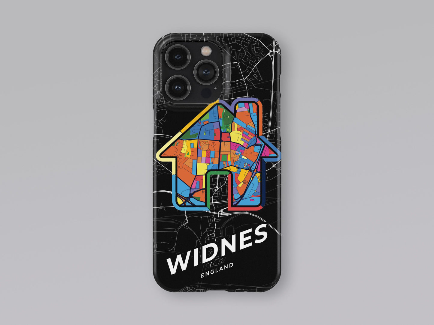Widnes England slim phone case with colorful icon 3