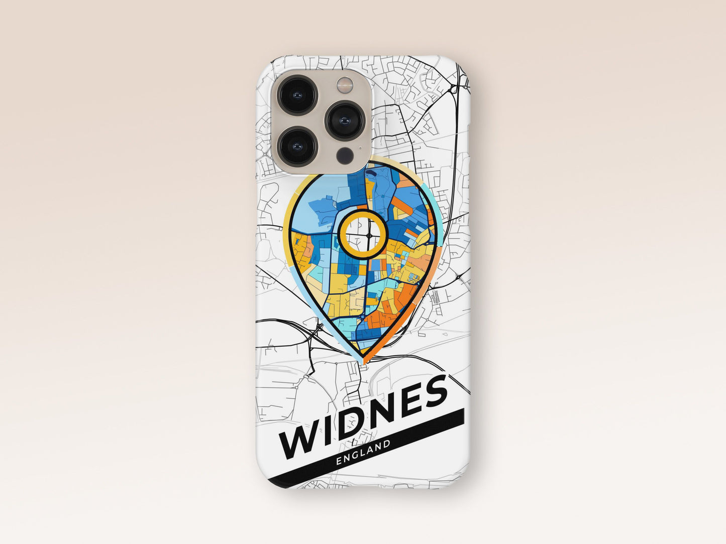 Widnes England slim phone case with colorful icon 1