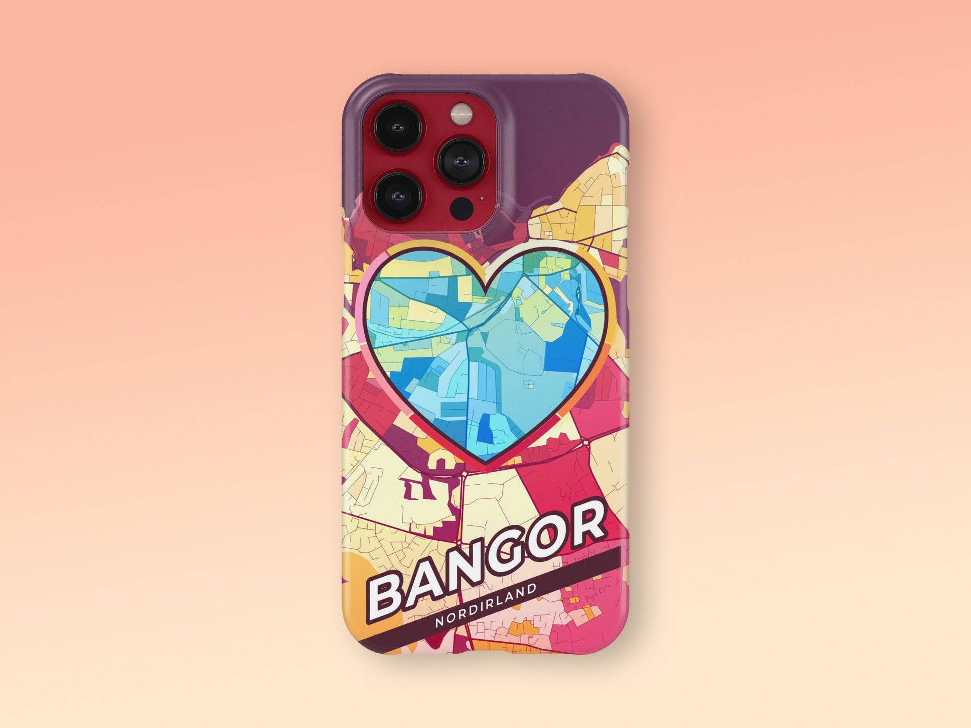 Bangor Northern Ireland slim phone case with colorful icon. Birthday, wedding or housewarming gift. Couple match cases. 2