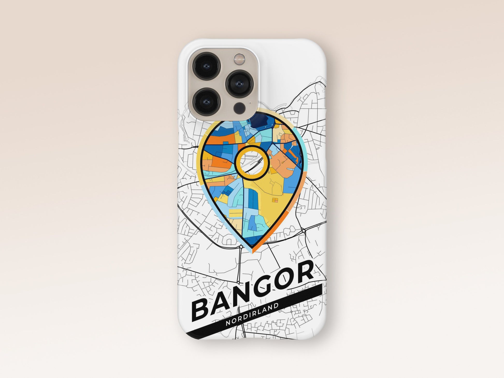 Bangor Northern Ireland slim phone case with colorful icon. Birthday, wedding or housewarming gift. Couple match cases. 1