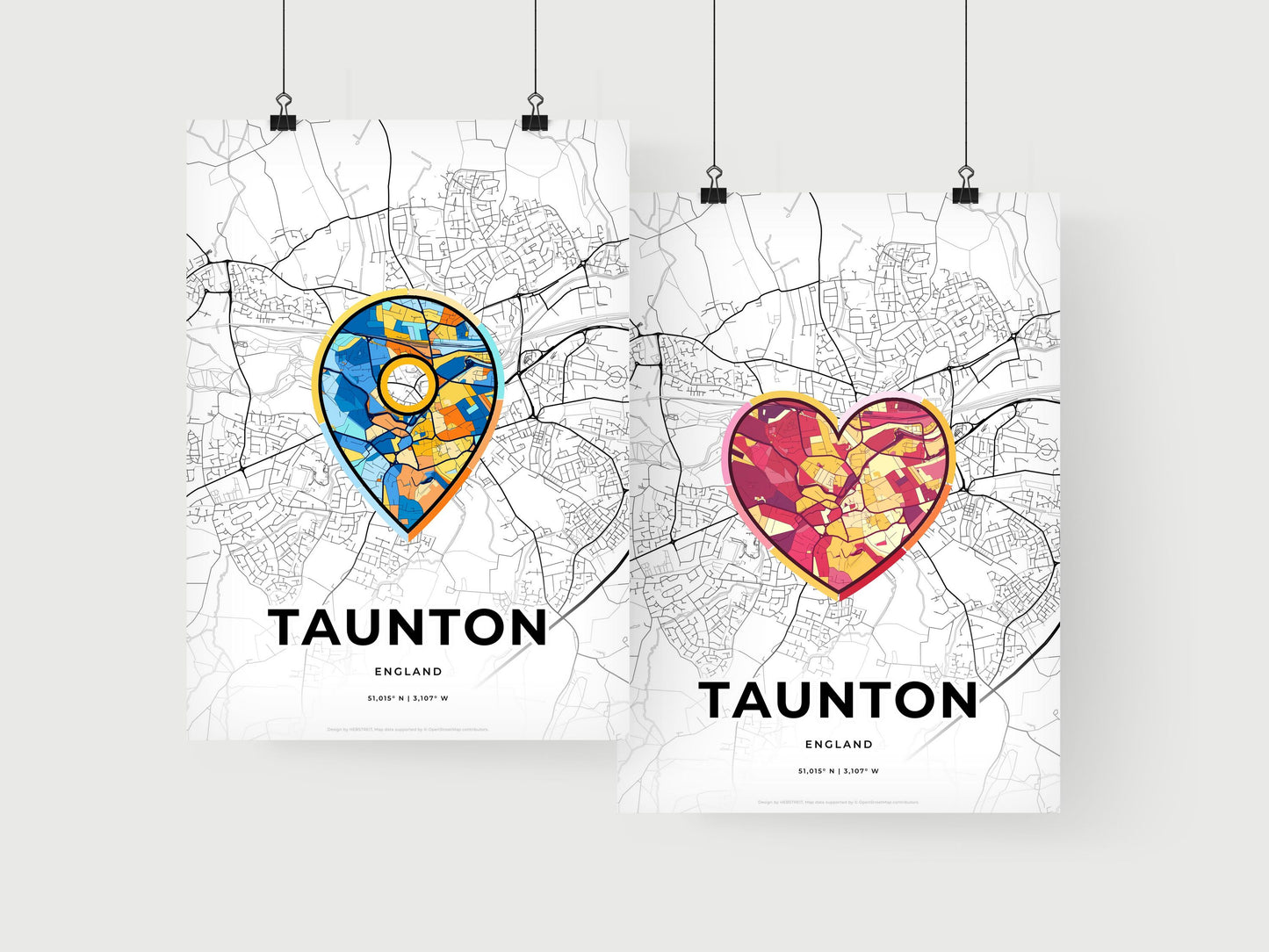 Taunton England art print for couples