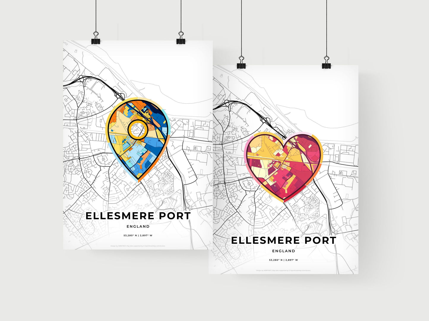 Ellesmere Port England art print for couples