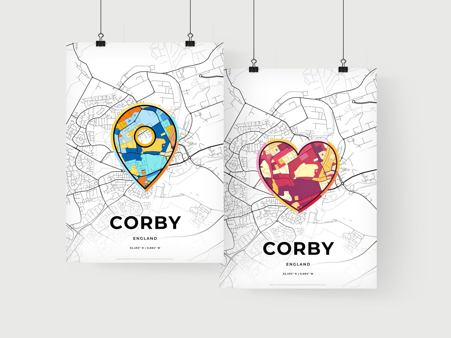 Corby England art print for couples