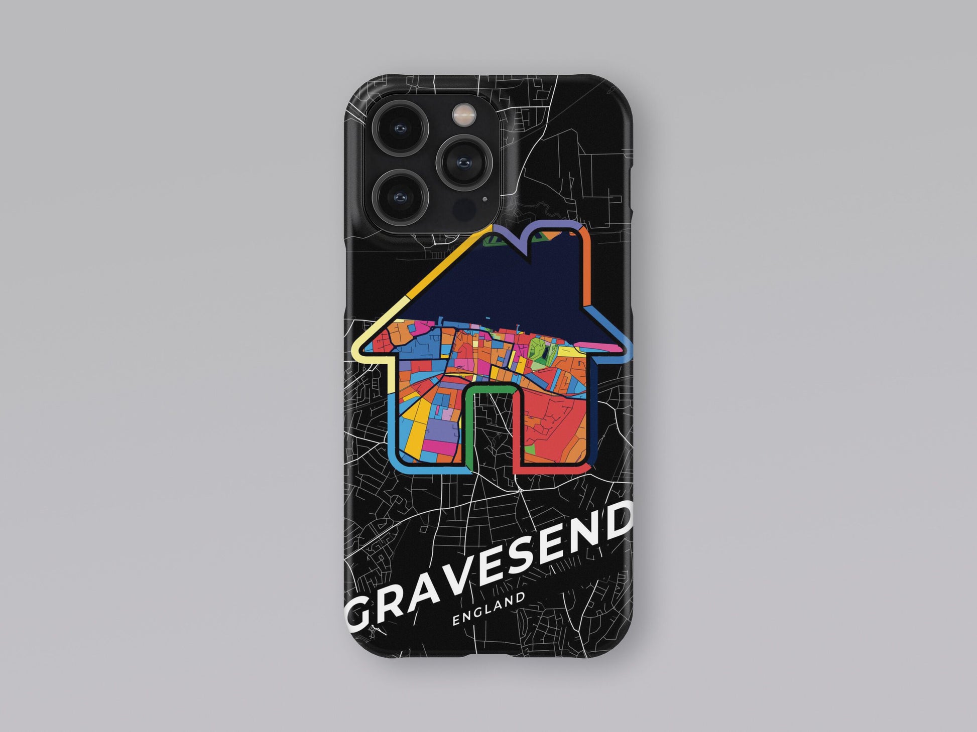 Gravesend England slim phone case with colorful icon. Birthday, wedding or housewarming gift. Couple match cases. 3