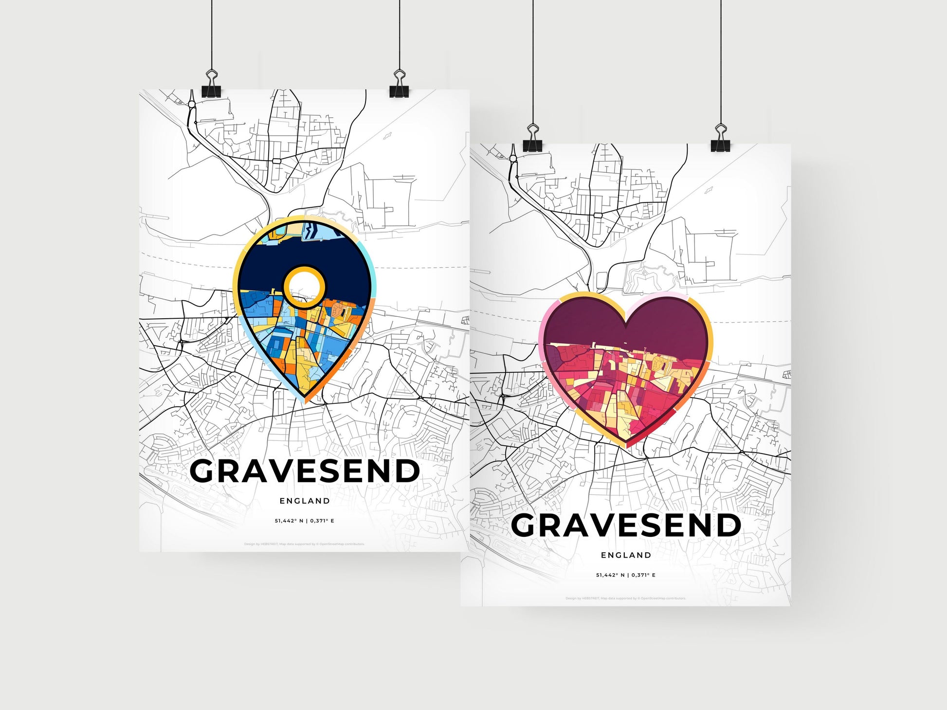 Gravesend England art print for couples