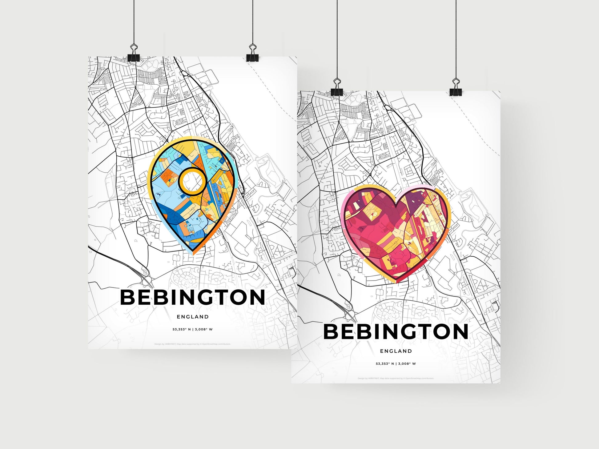 Bebington England art print for couples