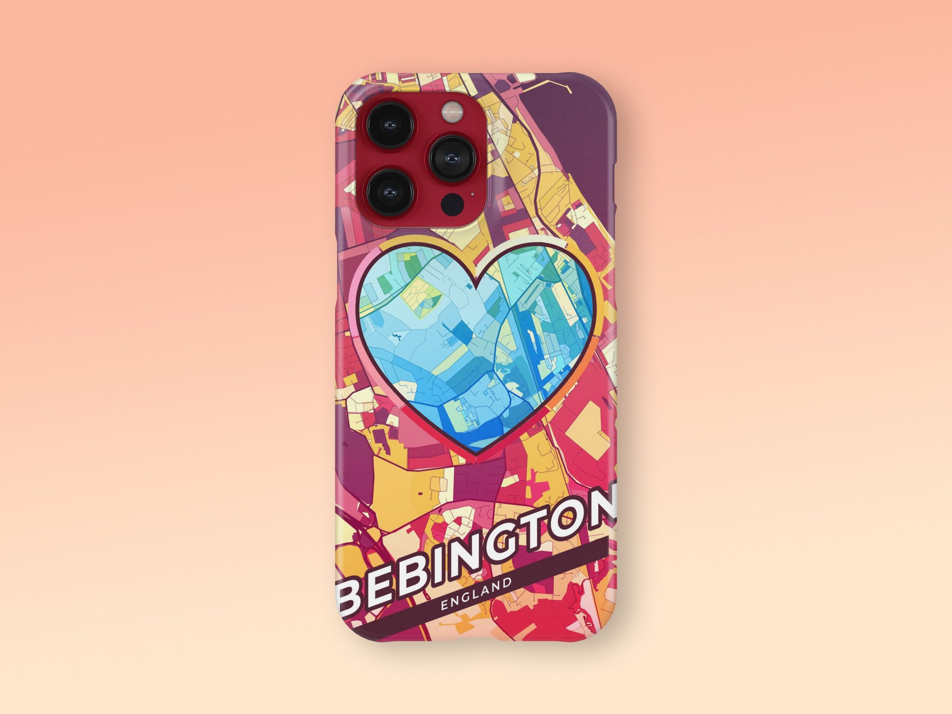 Bebington England slim phone case with colorful icon. Birthday, wedding or housewarming gift. Couple match cases. 2