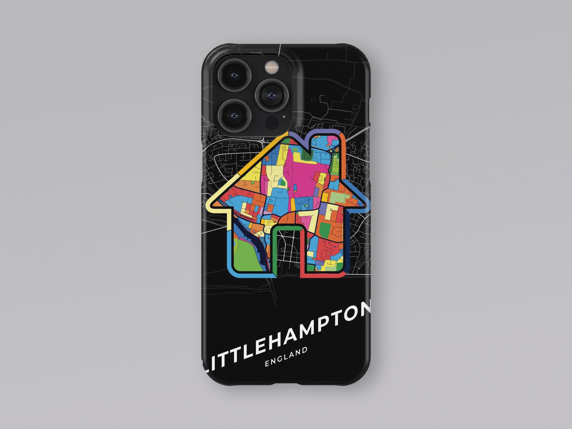 Littlehampton England slim phone case with colorful icon. Birthday, wedding or housewarming gift. Couple match cases. 3