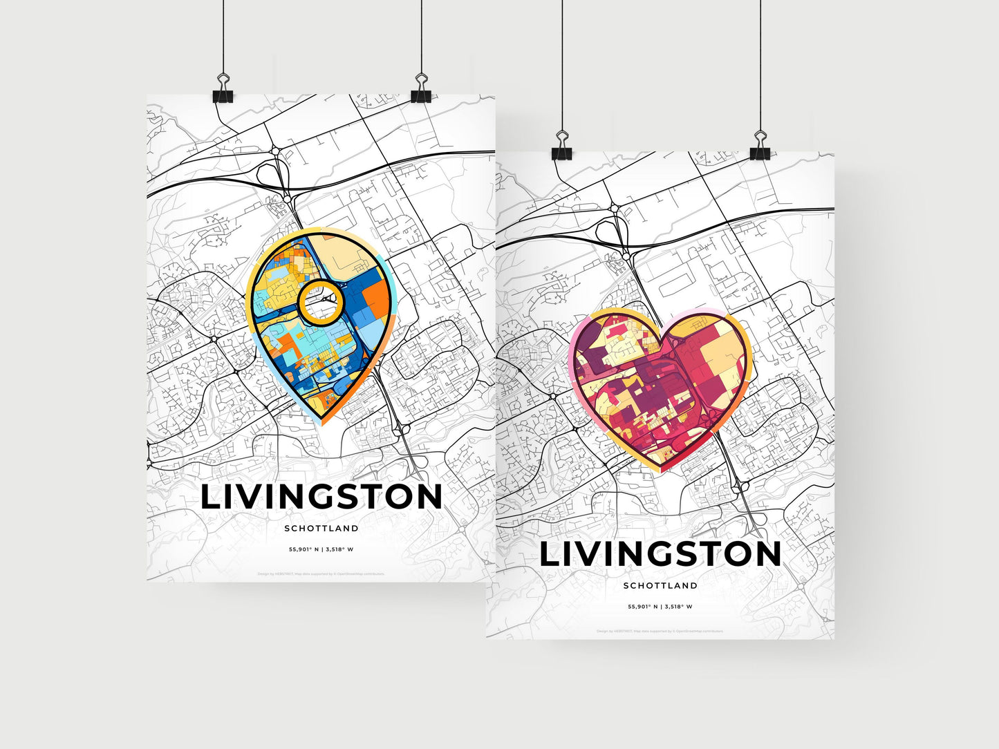 Livingston Scotland art print for couples