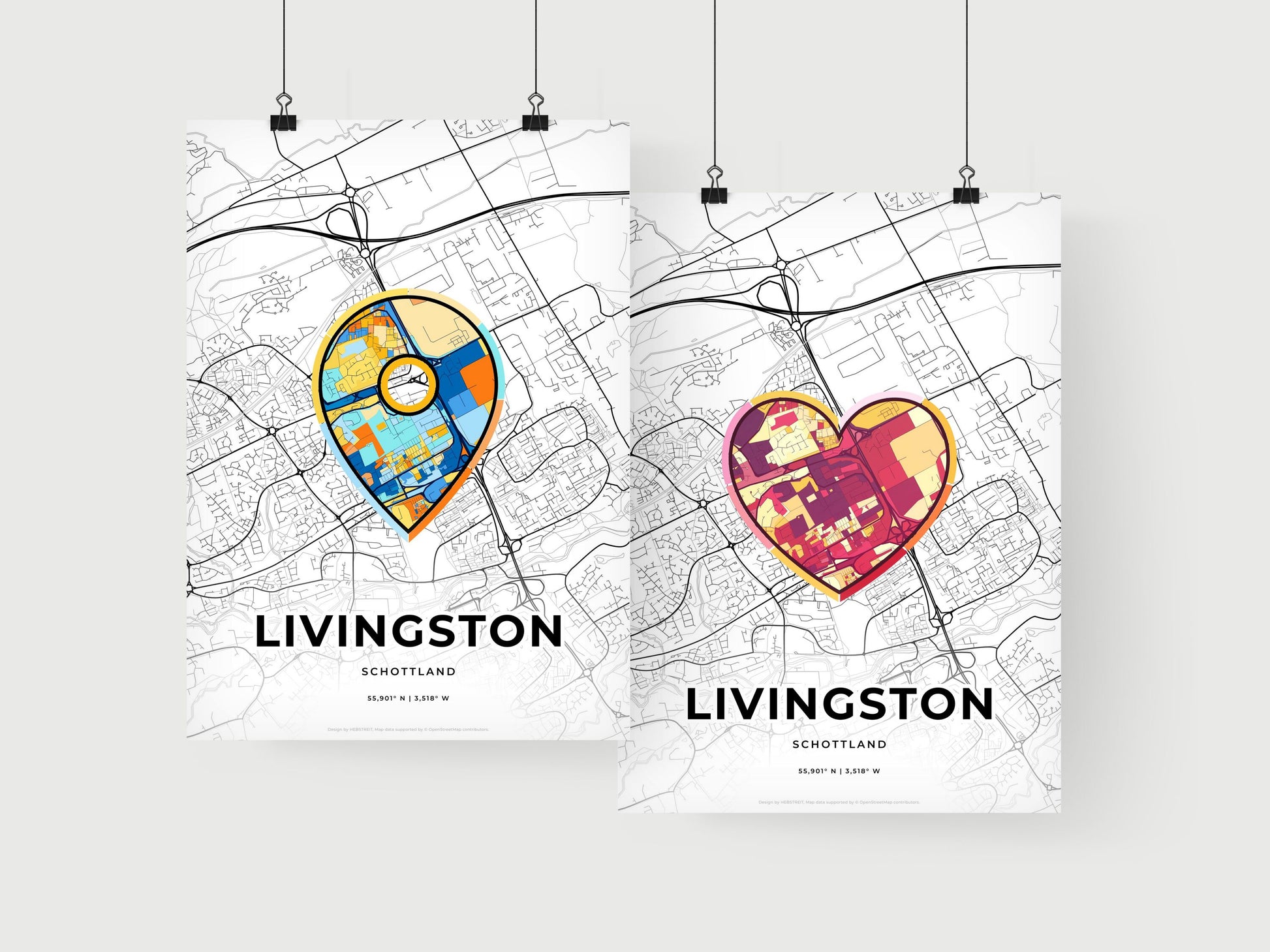 Livingston Scotland art print for couples