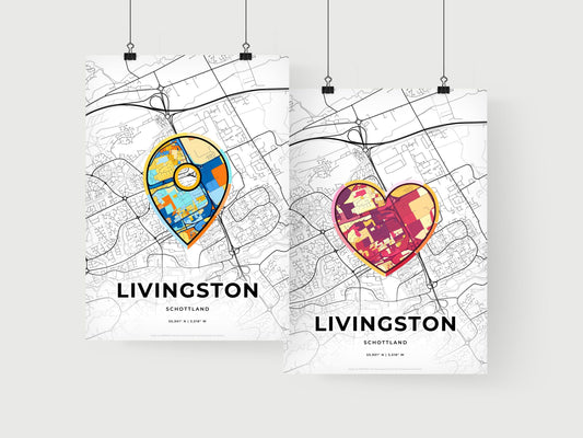 Livingston Scotland art print for couples
