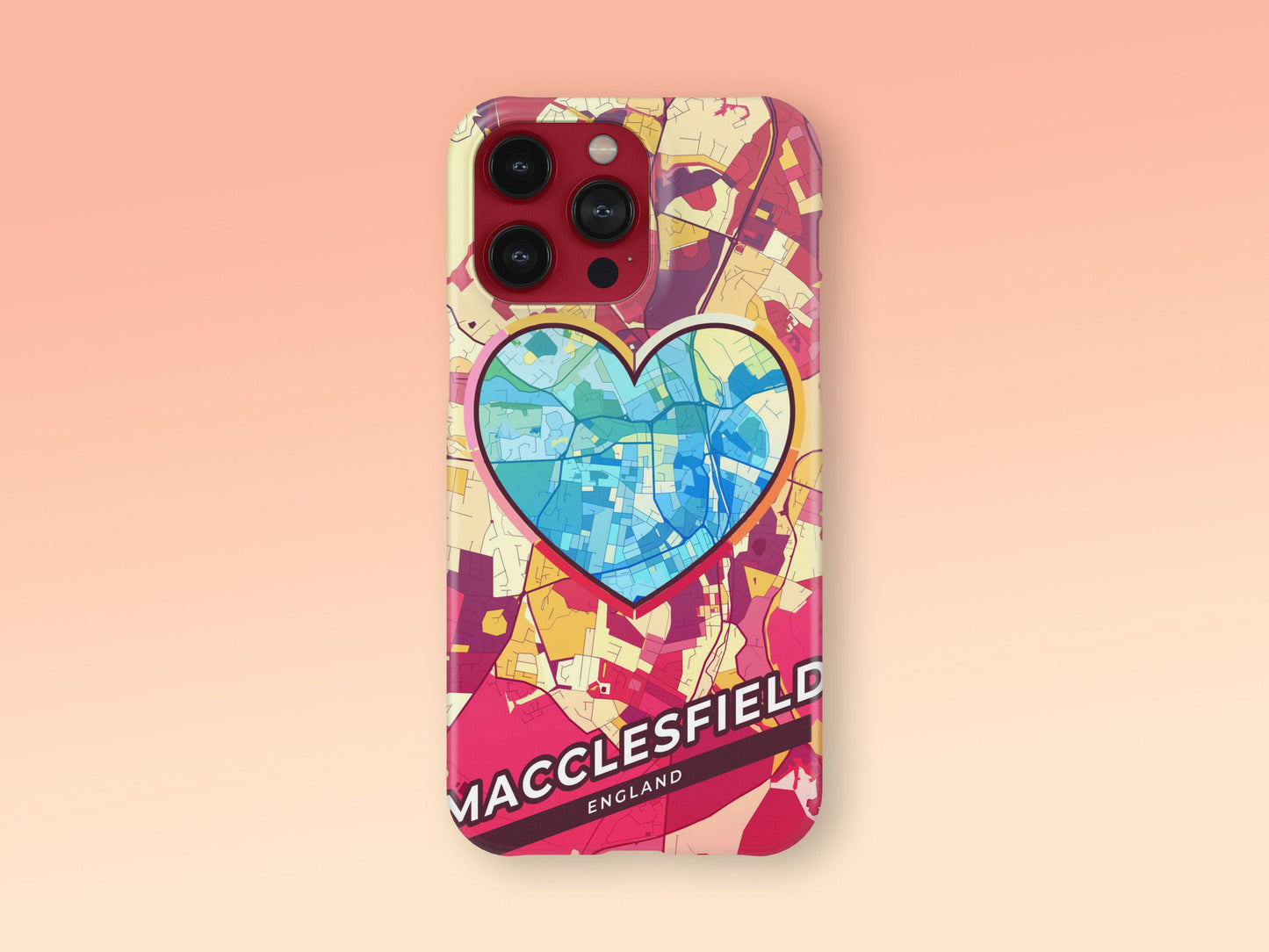 Macclesfield England slim phone case with colorful icon. Birthday, wedding or housewarming gift. Couple match cases. 2