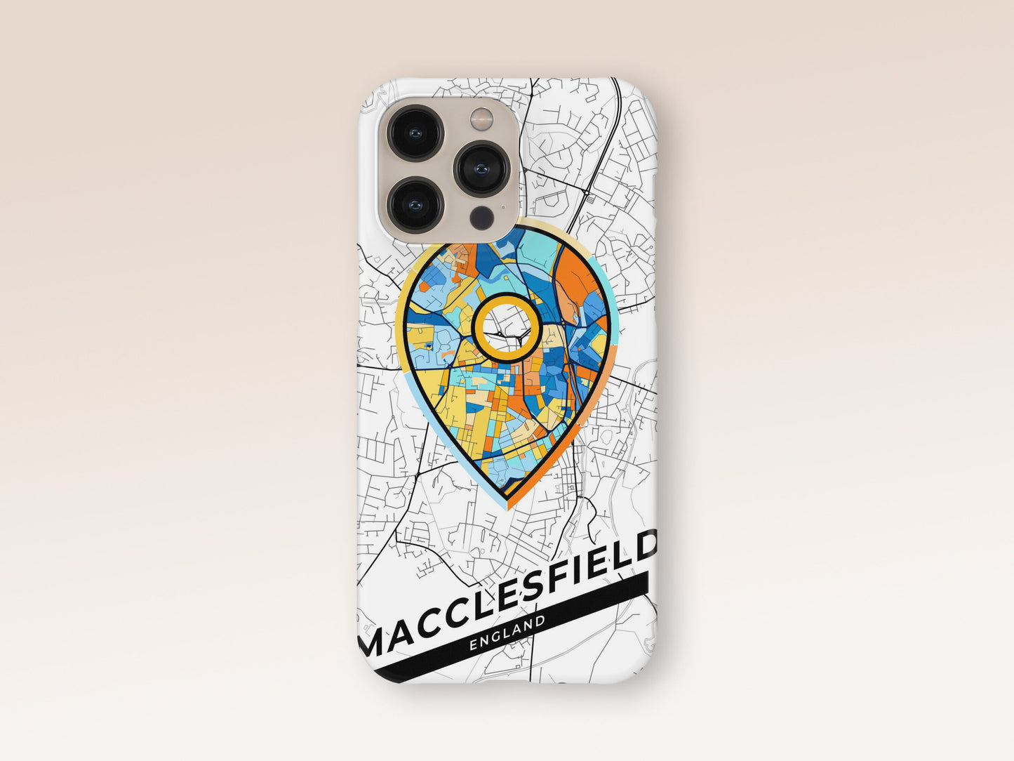 Macclesfield England slim phone case with colorful icon. Birthday, wedding or housewarming gift. Couple match cases. 1