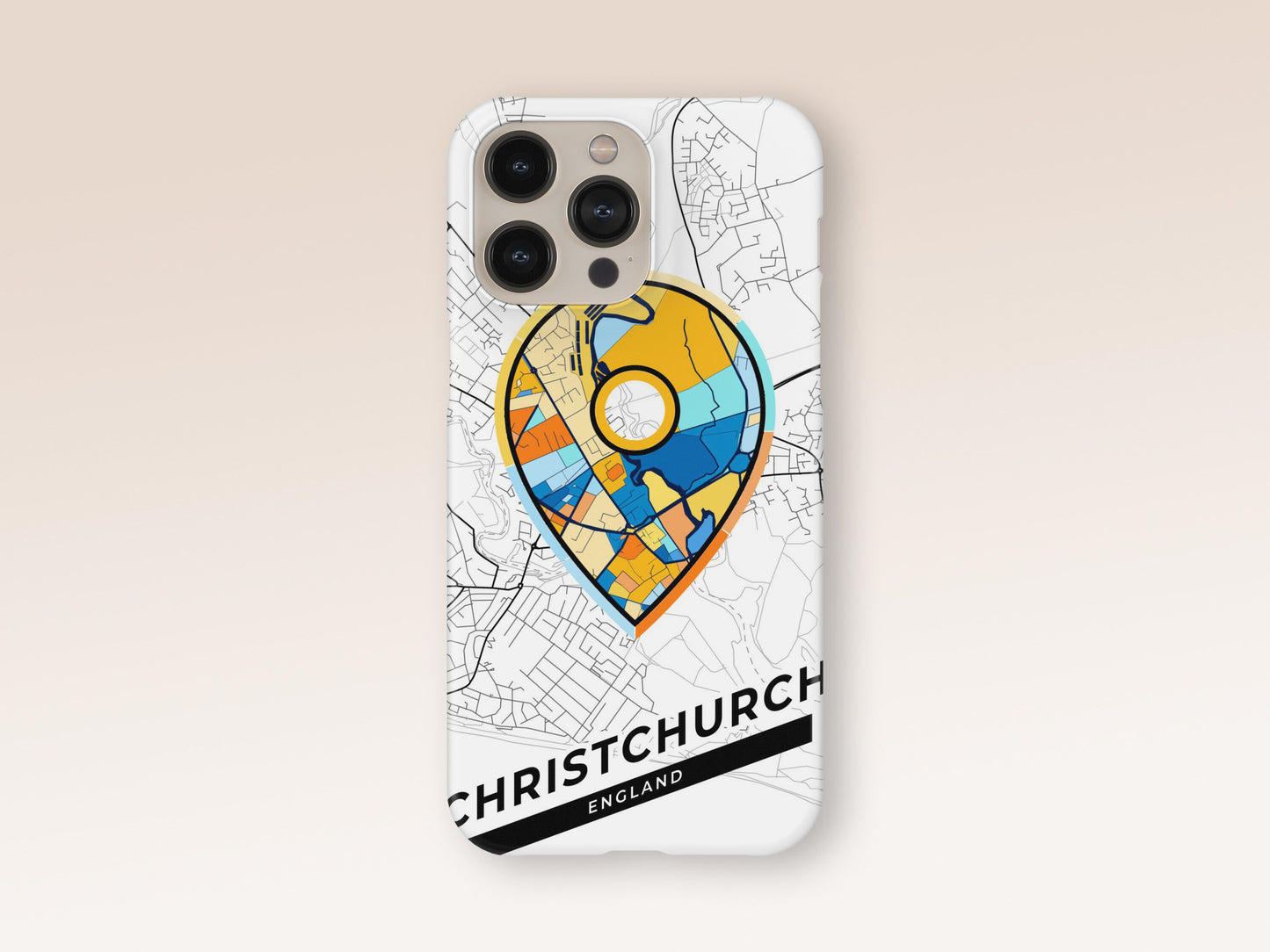 Christchurch England slim phone case with colorful icon. Birthday, wedding or housewarming gift. Couple match cases. 1