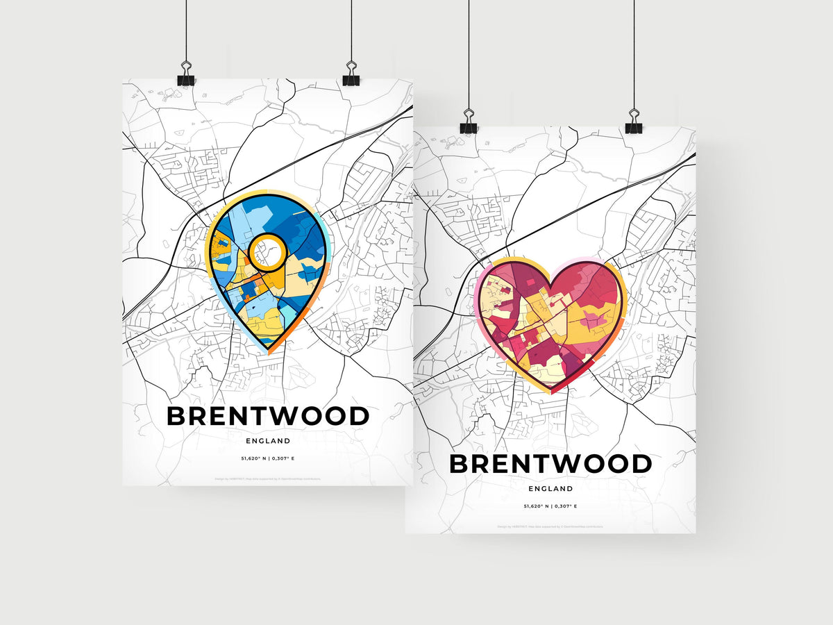 Brentwood England art print for couples
