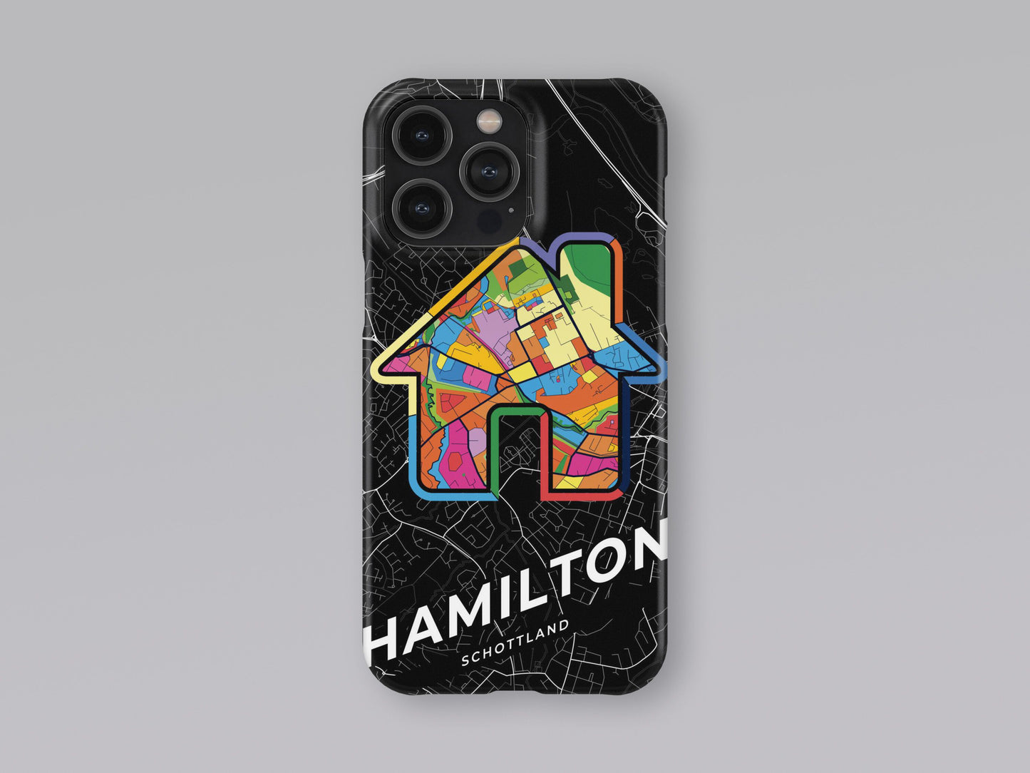 Hamilton Scotland slim phone case with colorful icon. Birthday, wedding or housewarming gift. Couple match cases. 3