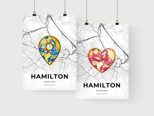 Hamilton Scotland art print for couples