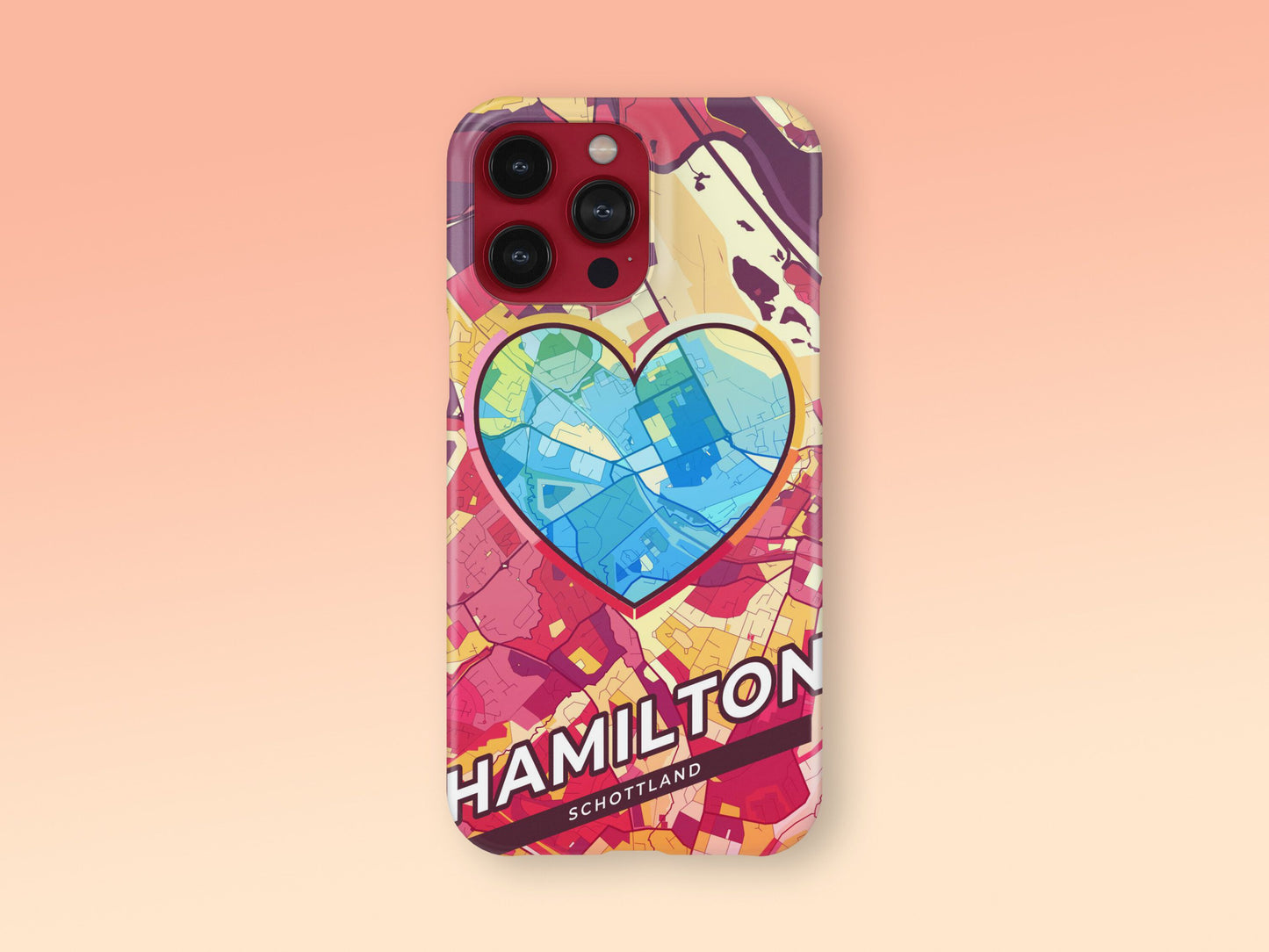 Hamilton Scotland slim phone case with colorful icon. Birthday, wedding or housewarming gift. Couple match cases. 2
