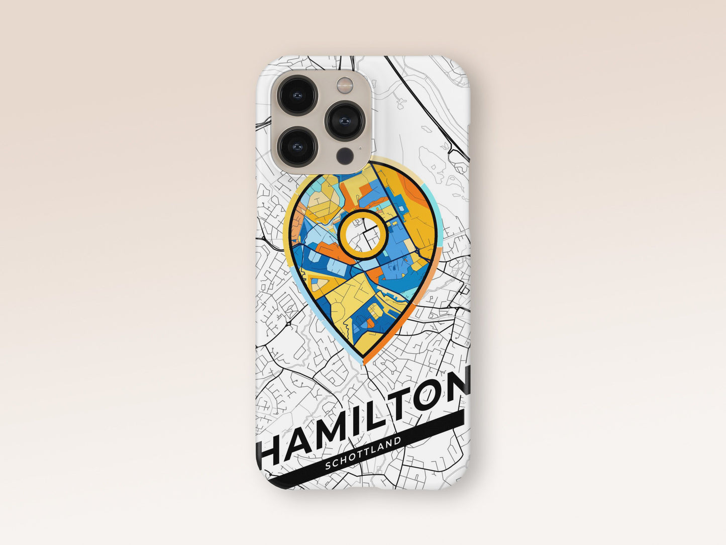 Hamilton Scotland slim phone case with colorful icon. Birthday, wedding or housewarming gift. Couple match cases. 1