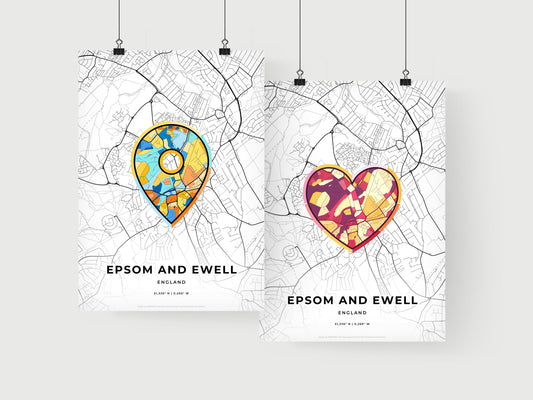 Epsom And Ewell England art print for couples
